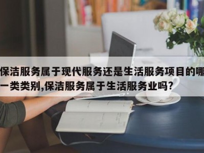 保洁服务属于现代服务还是生活服务项目的哪一类类别,保洁服务属于生活服务业吗?