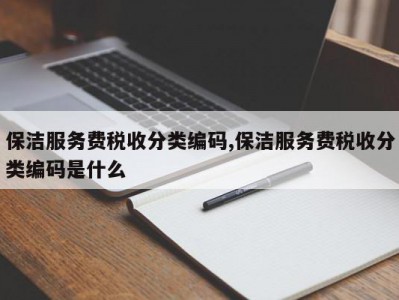 保洁服务费税收分类编码,保洁服务费税收分类编码是什么